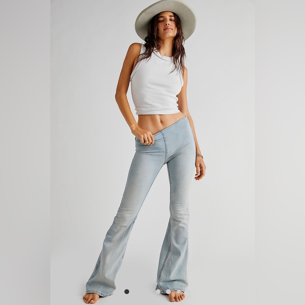 FREE PEOPLE Penny Pull-On Flare Jeans
